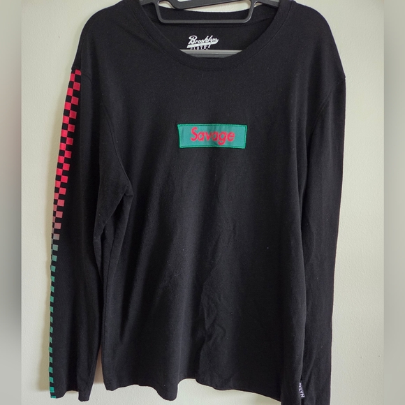 Brooklyn Cloth Other - Brooklyn Cloth Mens Black Savage Graphic Tee Long Sleeve Size Large